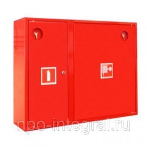 Навесной закрытый пожарный шкаф ШПК-315 НЗК красный