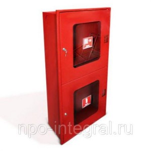 Встроенный открытый пожарный шкаф ШПК-320 ВОК красный